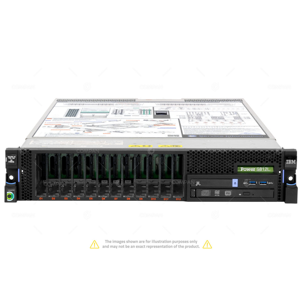 S812L-12SFF IBM POWER SYSTEM S812L 1X POWER8 CPU RAM 32GB (2X 16GB 2X 1600MHZ) 8247-21L