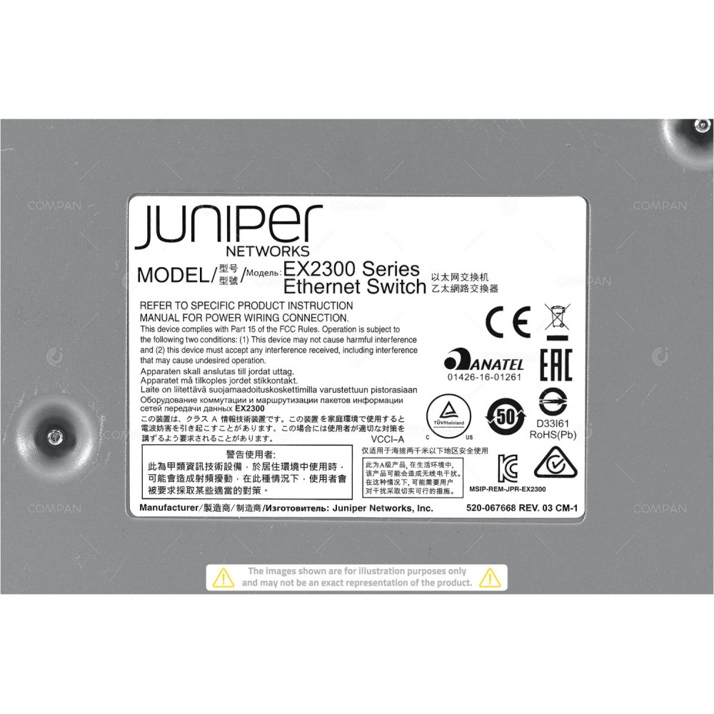 EX2300-48P JUNIPER EX2300 48 PORT 1GB ETHERNET POE+ 750W 4 PORT 10GB SFP+ SWITCH 650-059961