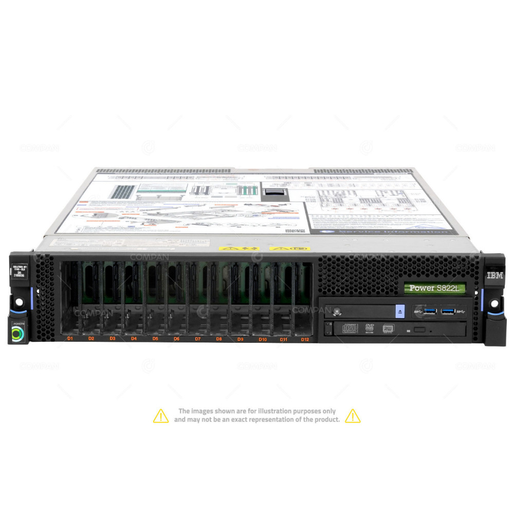S822L-12SFF IBM POWER SYSTEM S822L 2X POWER 8 CPU RAM 256GB (4X 64GB 4X 1600MHZ) 8247-22L