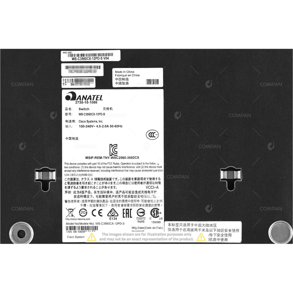 WS-C3560CX-12PD-S CISCO CATALYST 3560-CX 12-PORT 1G ETHERNET 2-PORT 1G ETHERNET UPLINK 2-PORT 10G SFP+ UPLINK POE+ 240W SWITCH WS-C3560CX-12PD-S