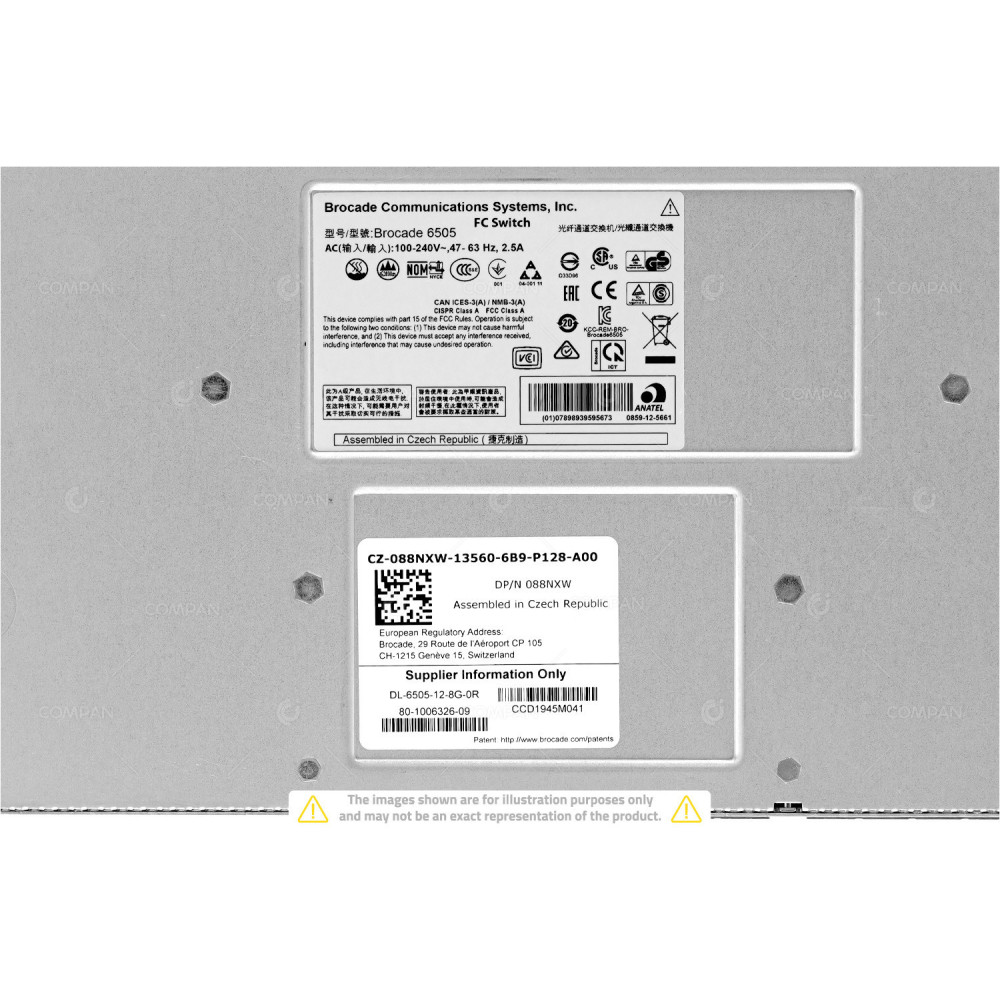 88NXW DELL BROCADE 6505 24-PORT 16GB FIBRE CHANNEL 24-PORTS ACTIVE SWITCH 088NXW