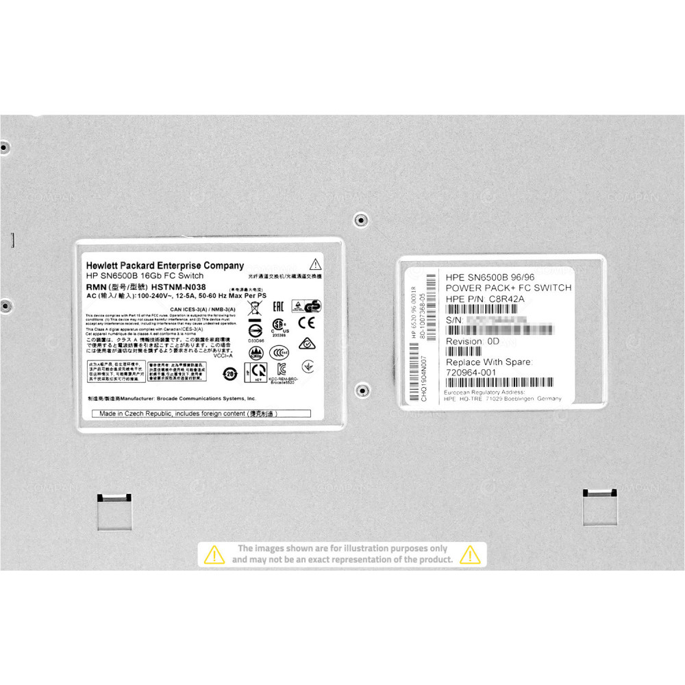 SN6500B HPE SN6500B 16GB FC FIBRE CHANNEL SWITCH SHELL LOCKED C8R42A, 720964-001