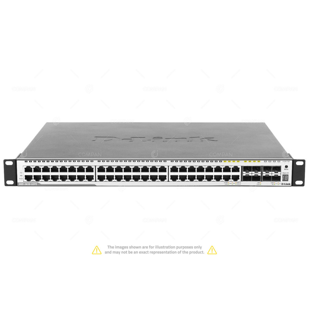 DGS-3630-52PC D-LINK DGS-3630 48 PORT 1GB ETHERNET POE 4 PORT 1GB SFP 4 PORT 10GB SFP+ WEB SMART SWITCH -