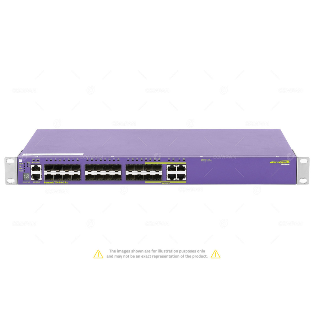EXTREME NETWORKS SUMMIT X440 24 PORT 1GB SFP 4 SHARED PORT 1GB ETHERNER 2 STACKING PORT SWITCH
