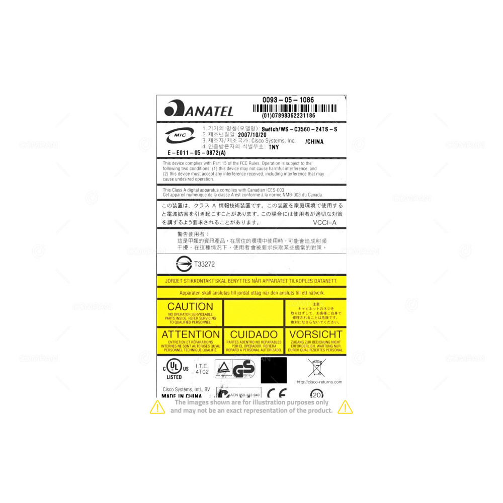 CISCO CATALYST 3560  24 PORT 100MB ETHERNET 2 PORT SFP SWITCH