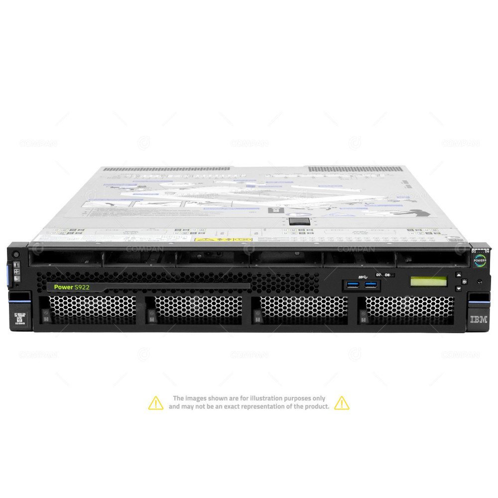 IBM POWER S922 1X POWER9 10CORE @ 2.9 TO 3.8 GHZ RAM 320GB PSERIES POWER9