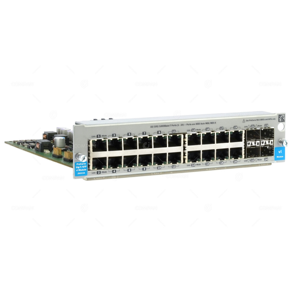 J9033A  HPE J9033A PROCURVE SWITCH  20  PORT 1GB BASE-T  4 PORT 1GB SFP  VL MODULE FOR J8773A