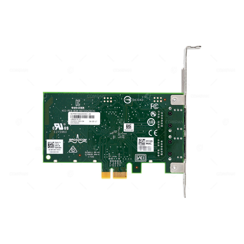 0FCGN DELL BROADCOM 5720 DUAL PORT RJ-45 1GB ADAPTER