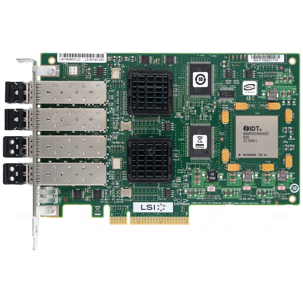 111-00415+A0 NETAPP LSI LOGIC 4GB FC QUAD PORT PCI-E ADAPTER FOR FAS3140 FAS3210
