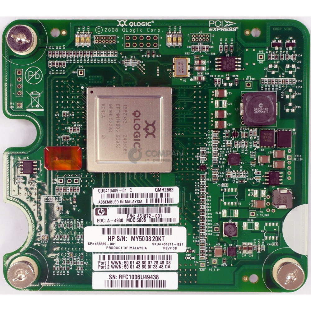 HP QLOGIC QMH2562 8GB FIBRE CHANNEL HBA 451871-B21