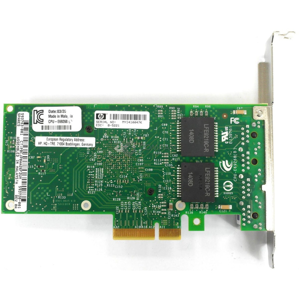 593743-001 HP NC365T QUAD PORT 1GB RJ-45 ETHERNET ADAPTER FOR DL980 G7