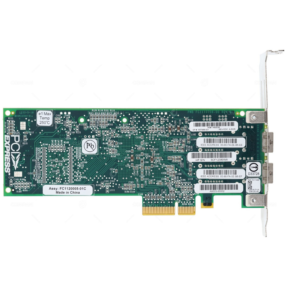 697888-001 HP LPE11002 4GB DUAL PORT PCI-E
