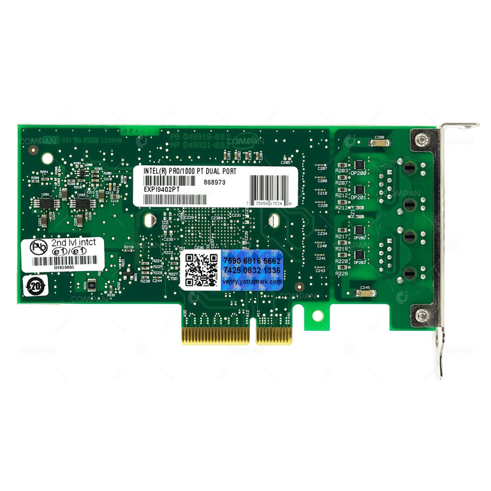 D50869-009 INTEL PRO/1000 PT DUAL PORT NETWORK ADAPTER PCIE