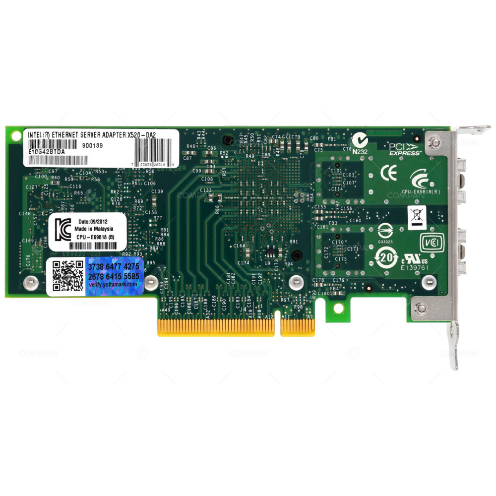 X520-DA2 INTEL X520-DA2 10GB DUAL PORT NETWORK CARD NO GBIC