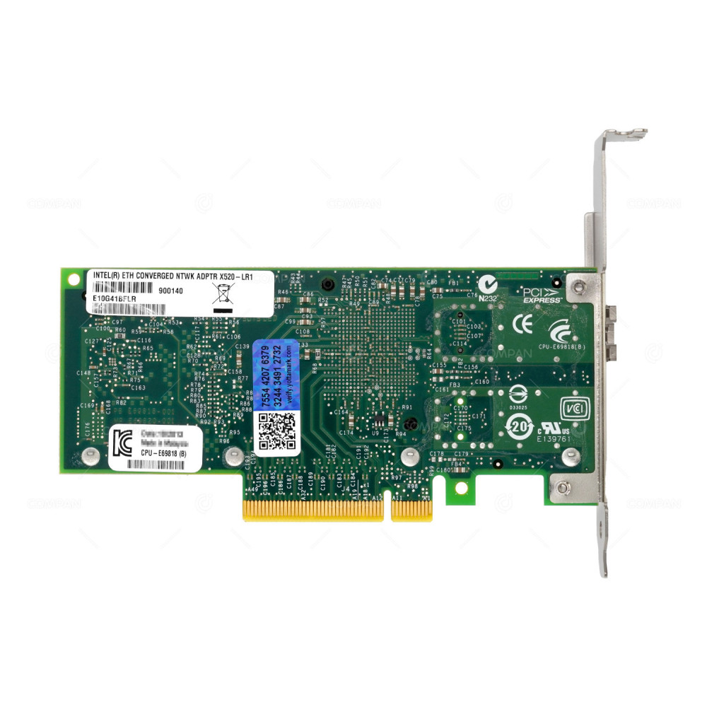 X520-LR1 INTEL X520-LR1 SINGLE PORT 10GB RJ-45 SERVER ADAPTER