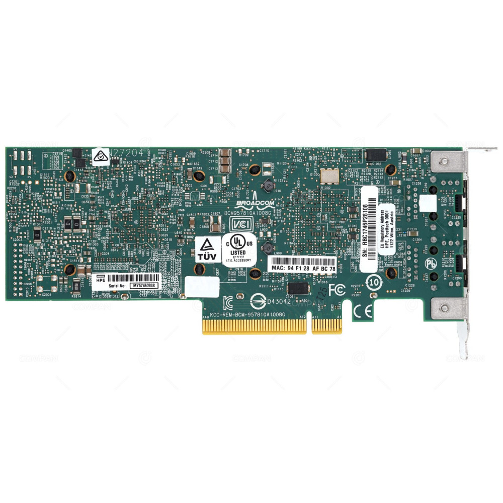 657128-001 LP HP 530T DUAL PORT 10GB RJ45 ETHERNET ADAPTER LOW PROFILE