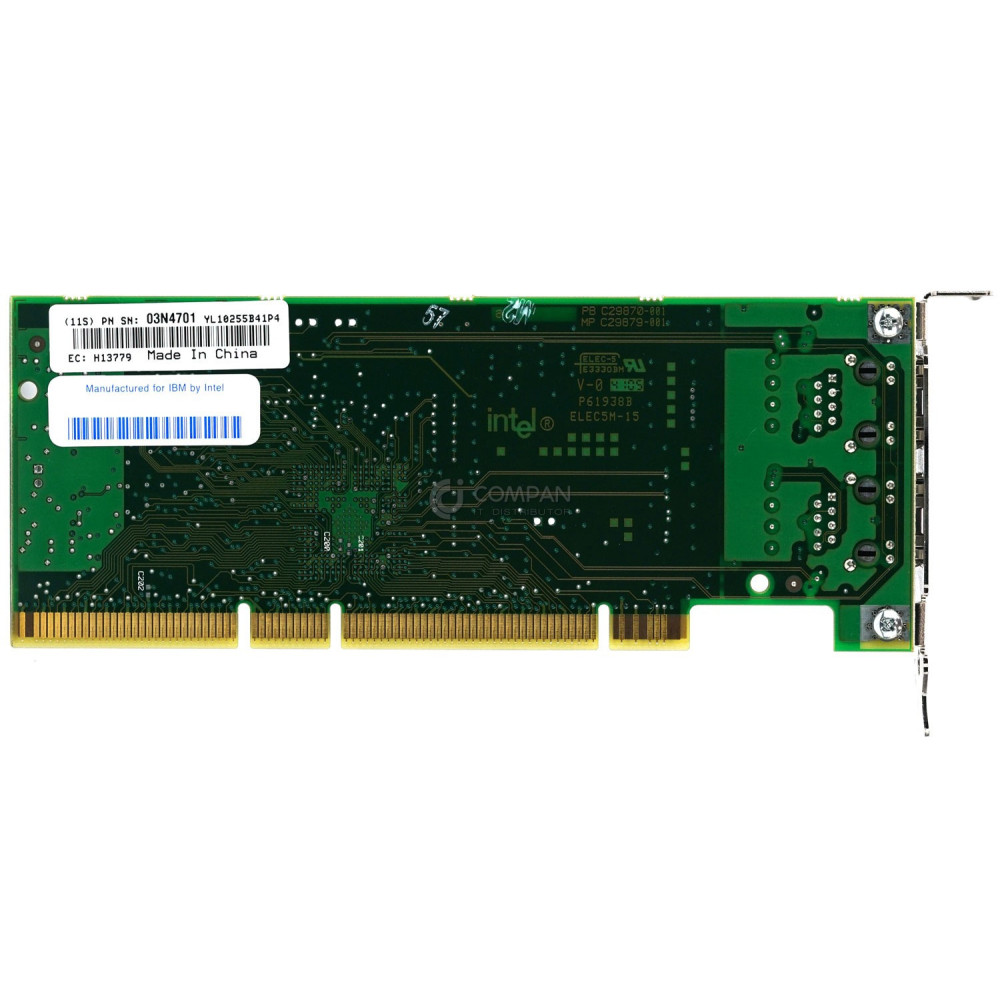 03N4701 LP IBM INTEL 1GB DUAL PORT 1GB BASE-TX  ETHERNET PCI-X ADAPTER LOW PROFILE