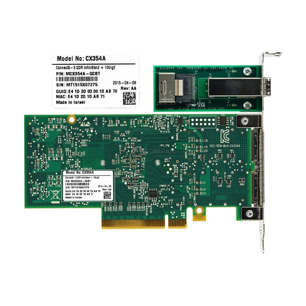 MCX354A-QCBT MELLANOX CONNECTX-3 VPI DUAL PORT 40GB QSFP PCI-E NETWORK ADAPTER