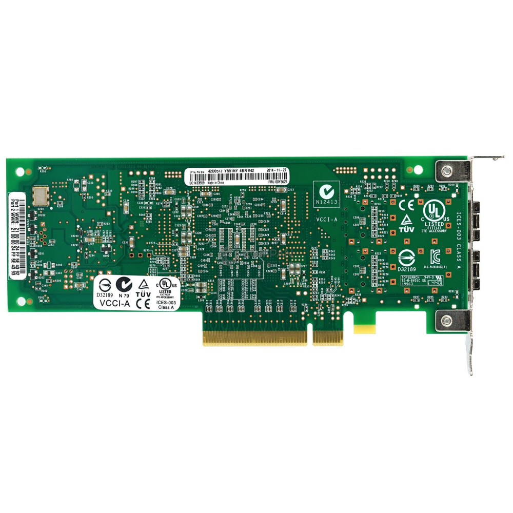 00Y5629 LP IBM QLE2562 8GB DUAL PORT FC ADAPTER LOW PROFILE