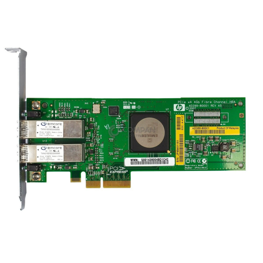 AD355-60001 HP DUAL PORT 4GB FIBRE CHANNEL ADAPTER PCIE