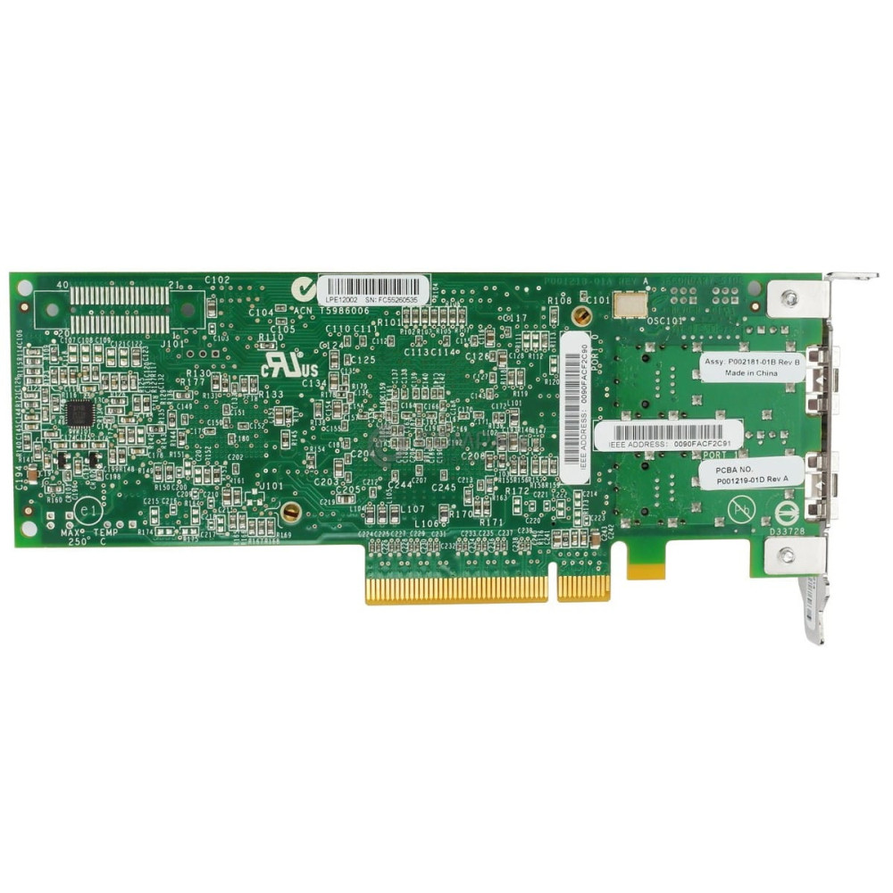 C856M LP DELL EMULEX LPE12002 8GB DUAL PORT FC ADAPTER LOW PROFILE