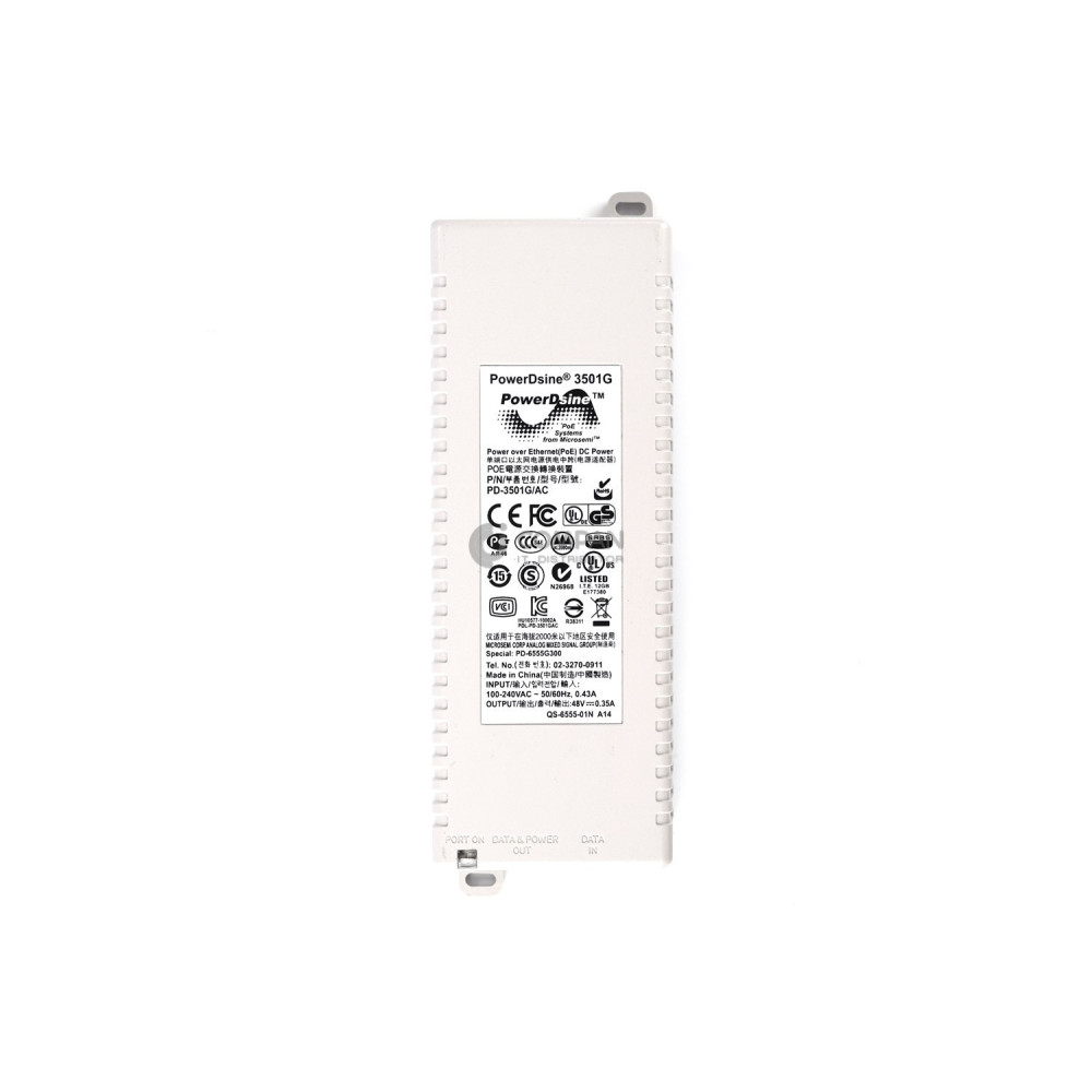 PD-3501G-AC MICROSEMI POWERDSINE POE 1-PORT TO 2X RJ45 POWER INJECTOR ADAPTER