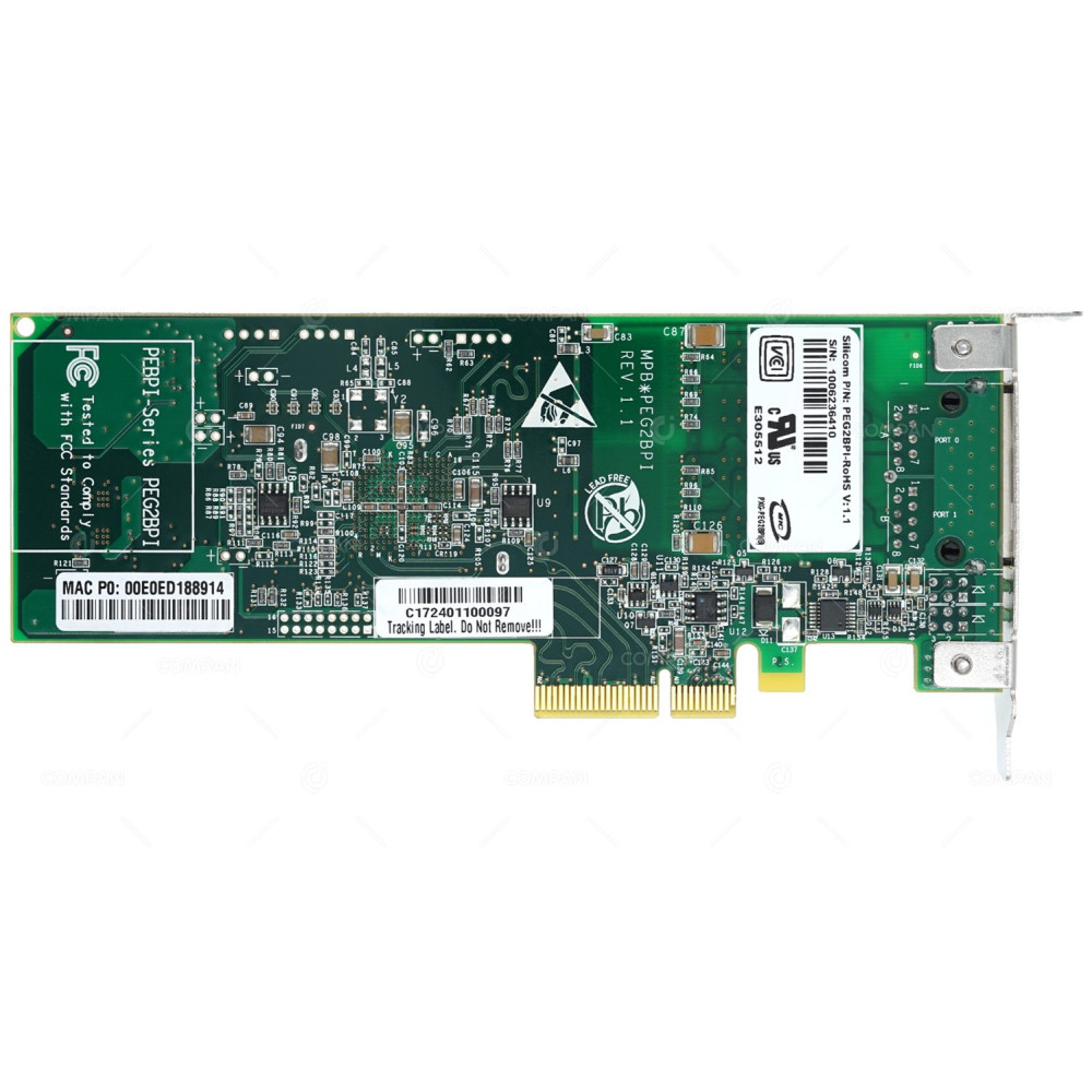 PEG2BPI-ROHS SILICOM DUAL PORT GIGABIT ETHERNET PCIE X4 BYPASS SERVER ADAPTER