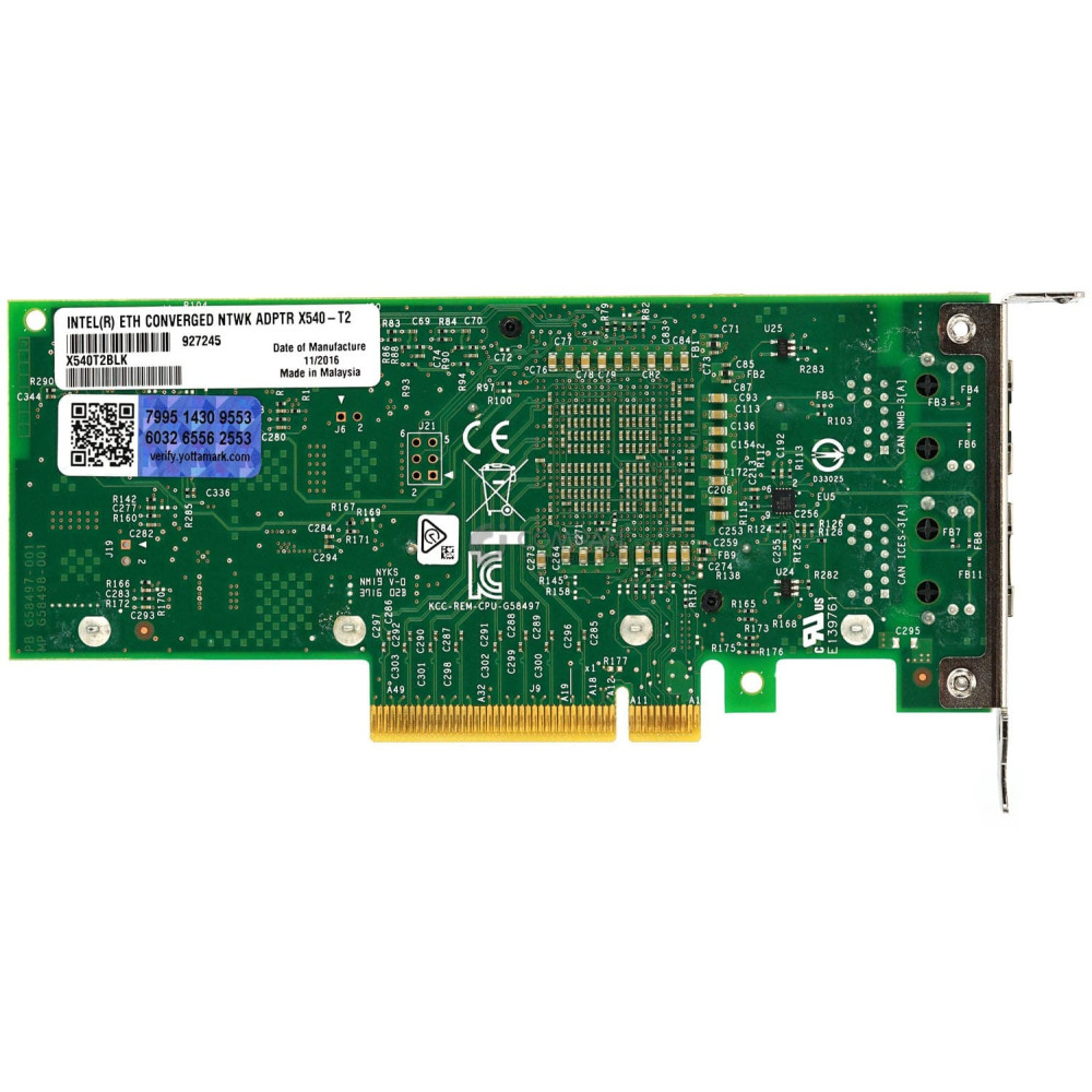 X540-T2 LP INTEL X540-T2 DUAL PORT 10GB RJ-45 NETWORK ADAPTER LOW PROFILE