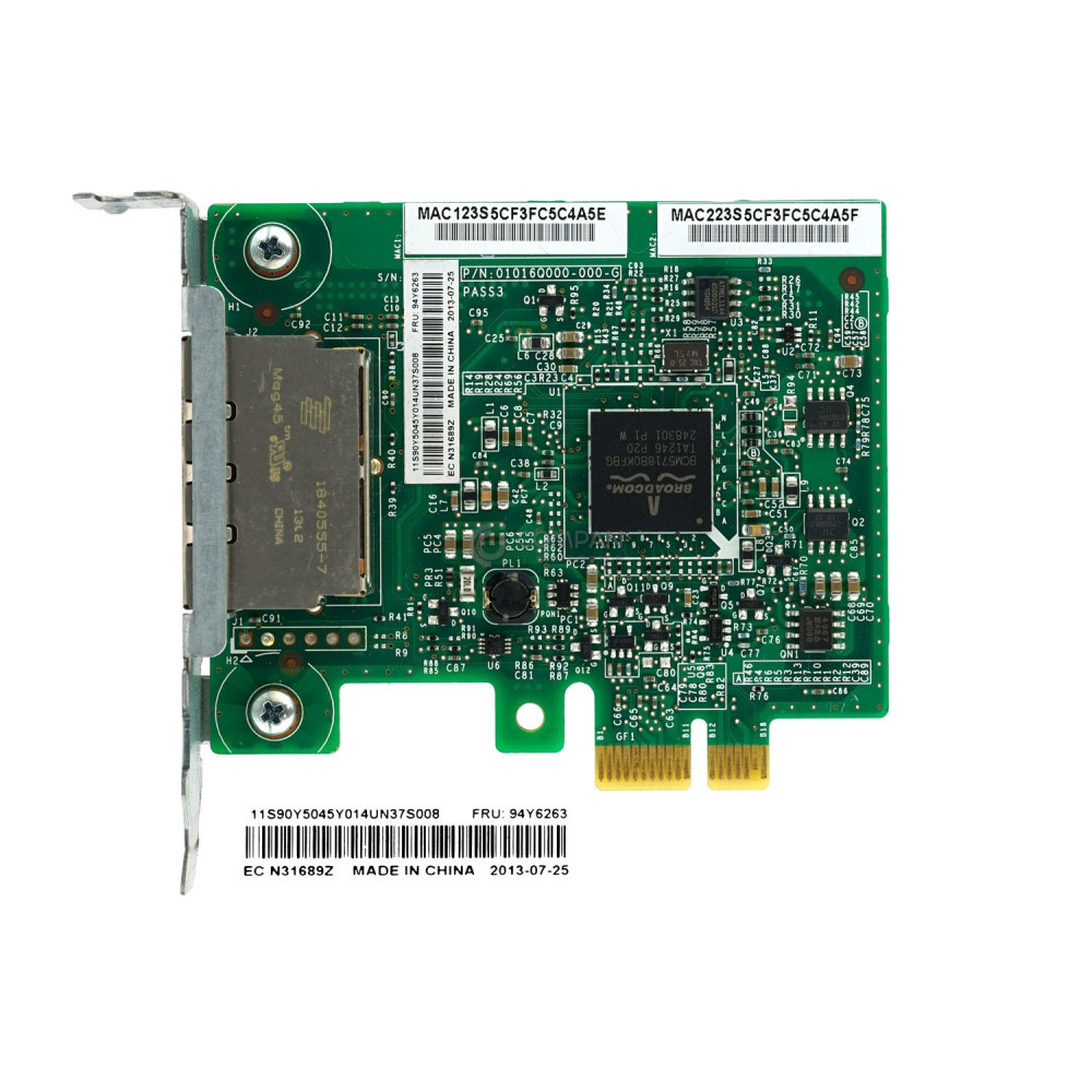 94Y6263-LP IBM DUAL PORT 1GB RJ-45 ETHERNET NETWORK CARD LOW PROFILE