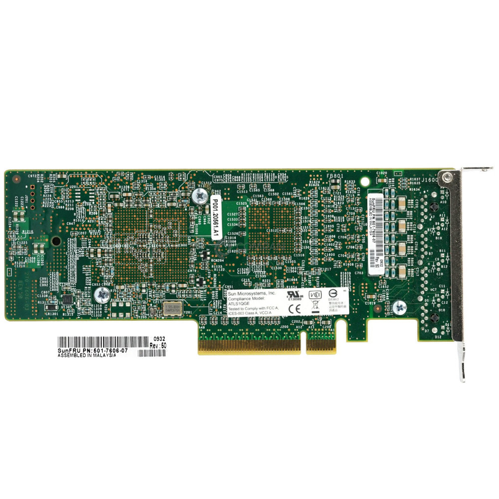 501-7606-07 LP SUN QUAD PORT GIGABIT ETHERNET PCIE ADAPTER LOW PROFILE P001.20561.A1, ATLS1QGE