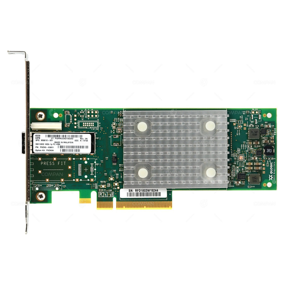 853010-001 / HPE QLE2690-HP SINGLE PORT SN1100Q 16GB 1P FC PCIE HOST BUS ADAPTER