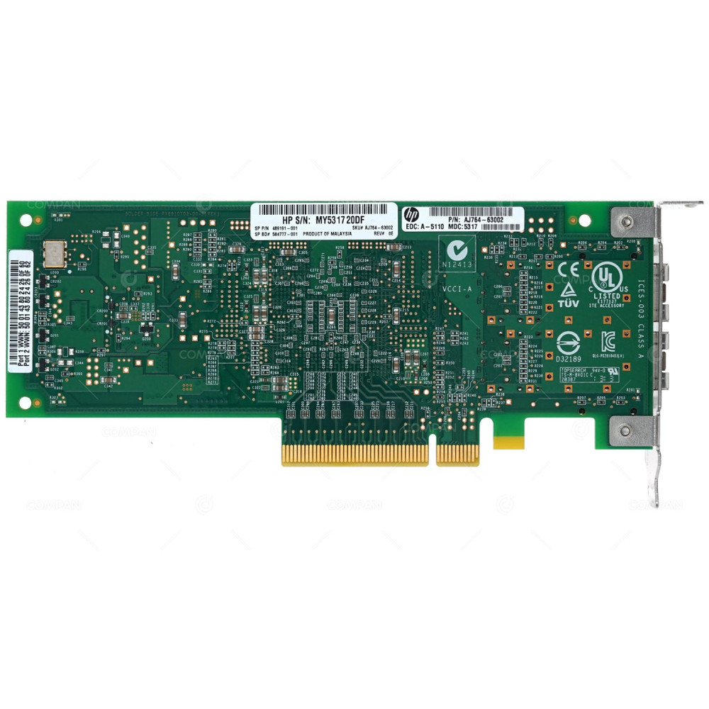 489191-001 LP HP QLOGIC QLE2562 8GB DUAL PORT FC ADAPTER 2 X GBIC