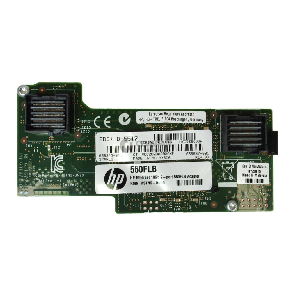656243-001 HP ETHERNET 10GB 2-PORT 560FLB ADAPTER 655637-001, 655639-B21, G33590-017