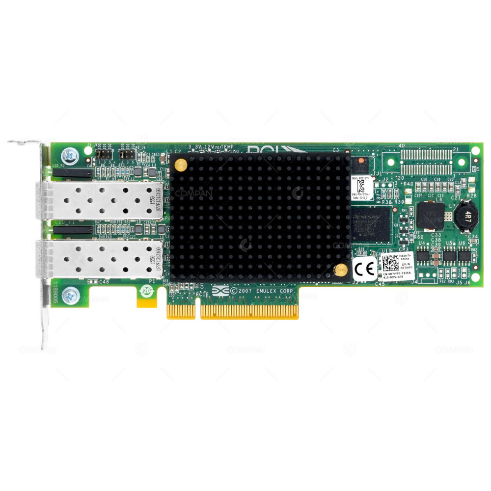 R7WP7 DELL LPE12002 8GB DUAL PORT FC HBA PCI-E LOW PROFILE 0R7WP7