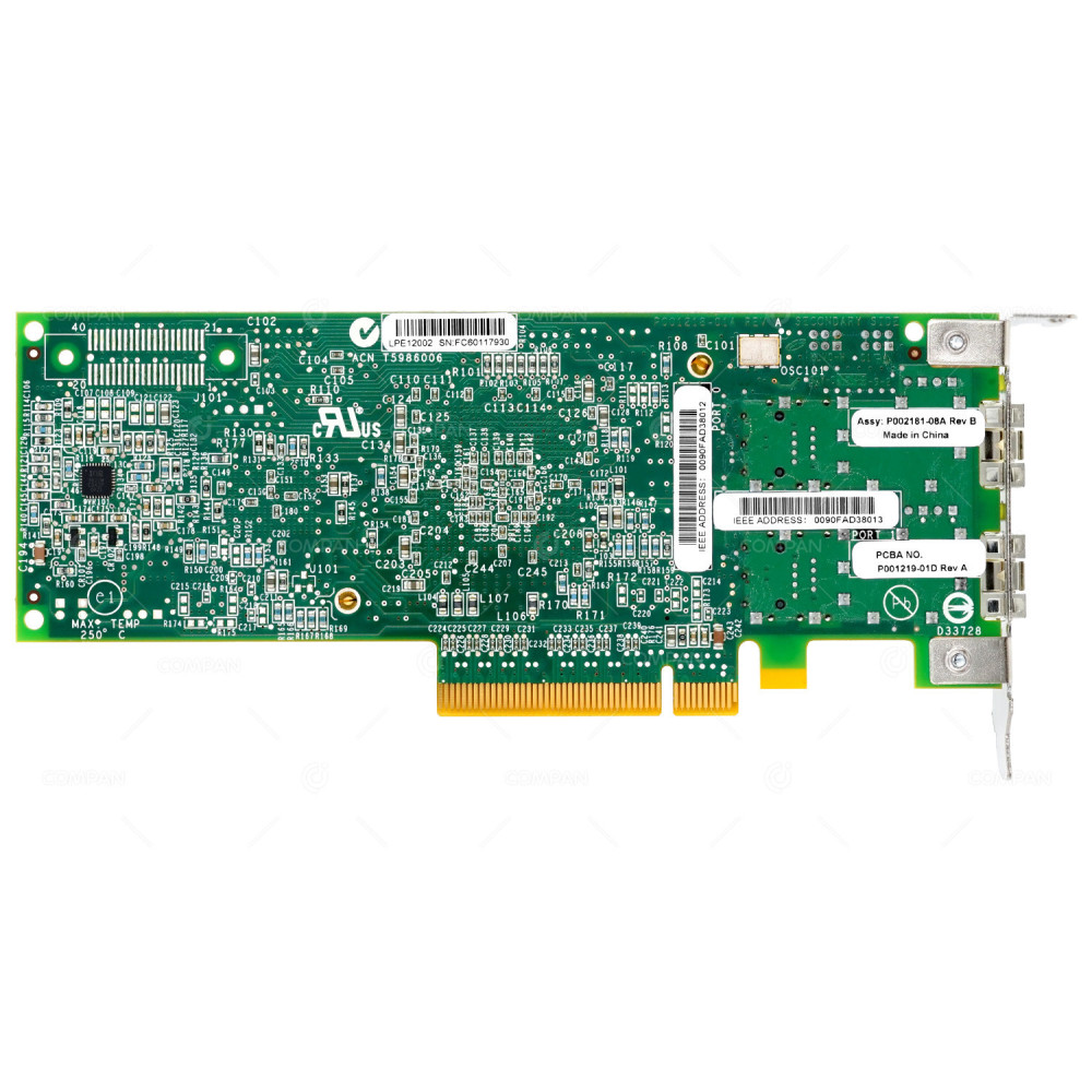 R7WP7 DELL LPE12002 8GB DUAL PORT FC HBA PCI-E LOW PROFILE 0R7WP7