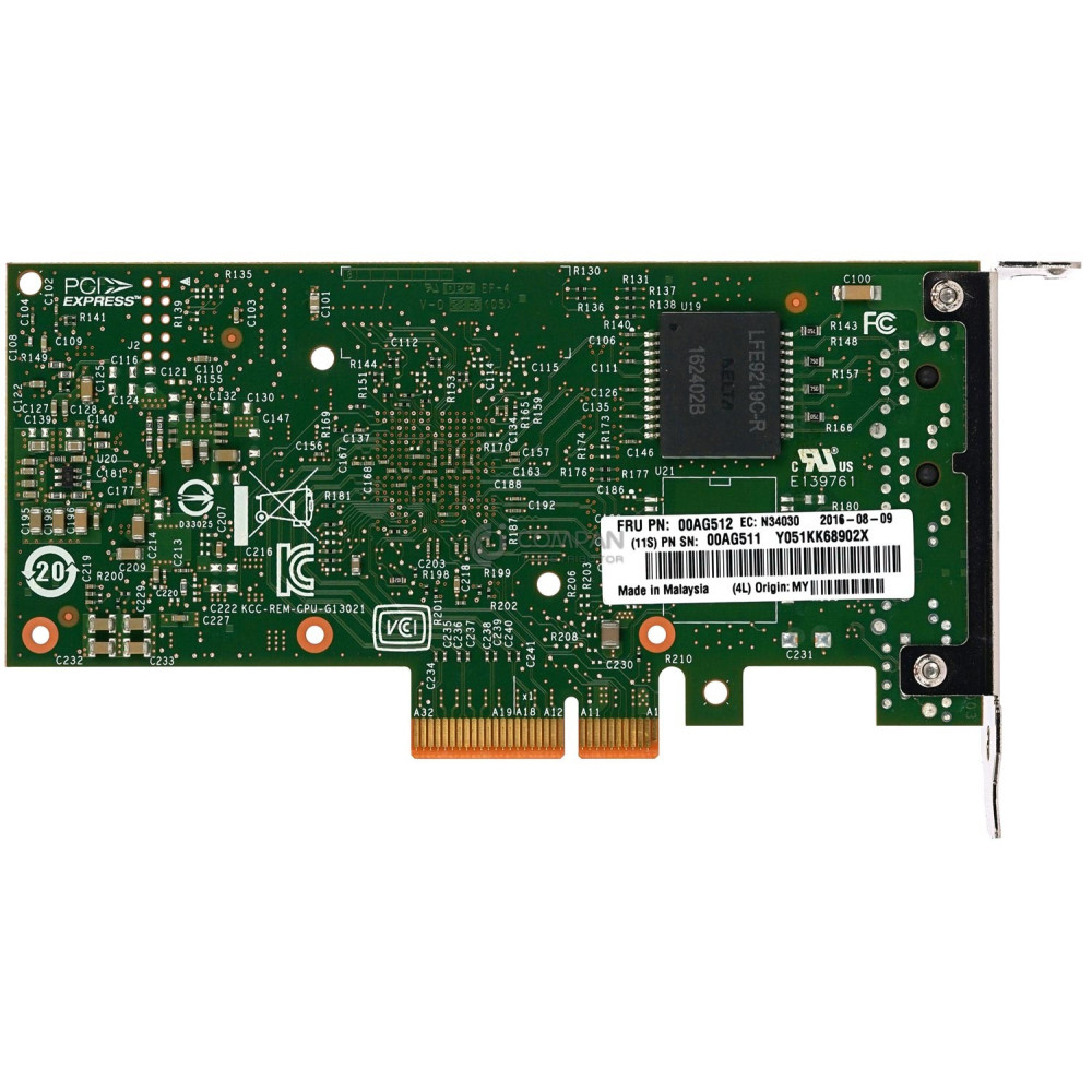 00AG512 LP IBM INTEL X350-T2 DUAL PORT 1GB RJ-45 PCI-E ADAPTER LOW PROFILE