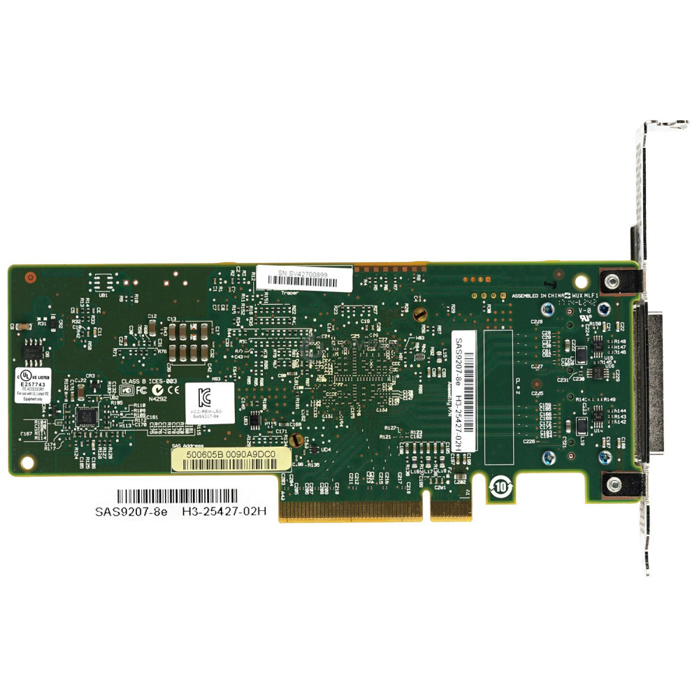 9207-8E LSI LOGIC 8-PORT EXTERNAL 6GB SAS SATA 3.0 X8 HOST BUS ADAPTER PCI-E SAS9207-8E, H3-25427-02H