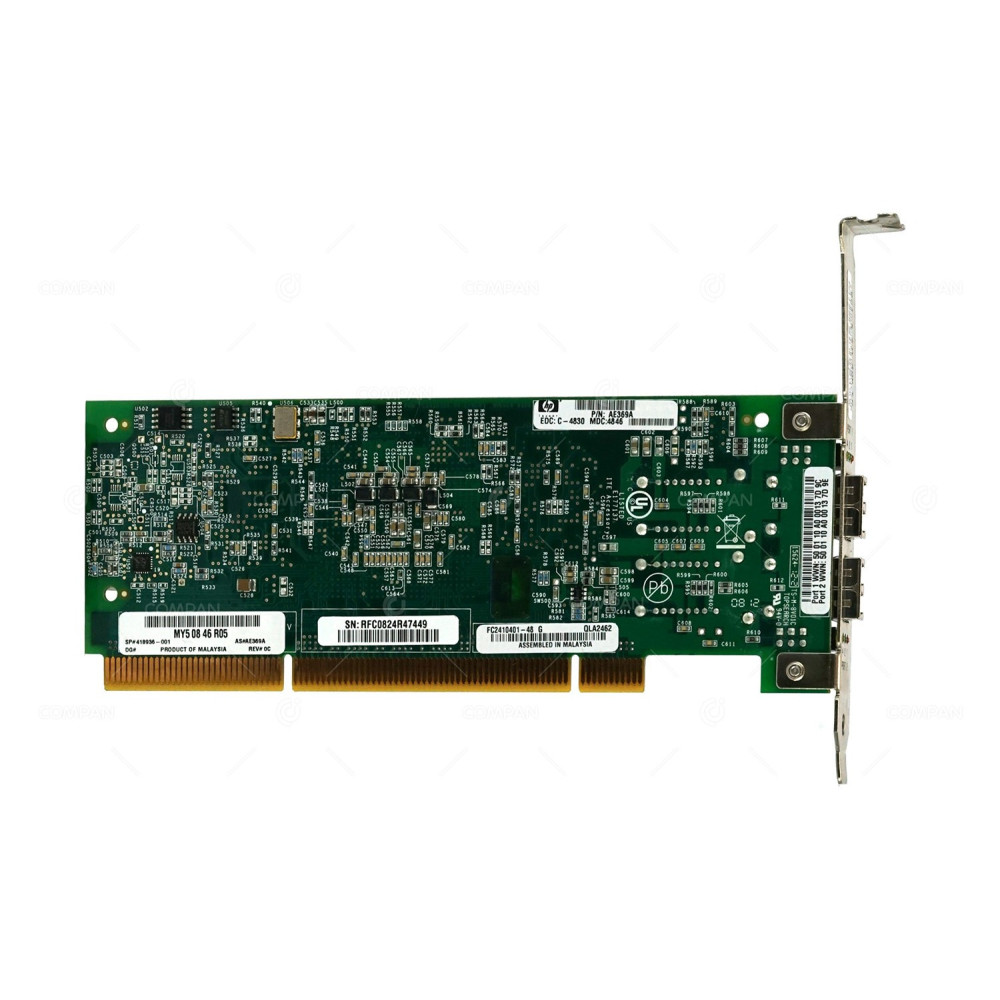 418936-001 HP QLOGIC QLA2462 DUAL PORT 4GB PCI-X 2.0 TO FIBER CHANNEL FC HOST BUS ADAPTER HBA STORAGEWORKS FC1243