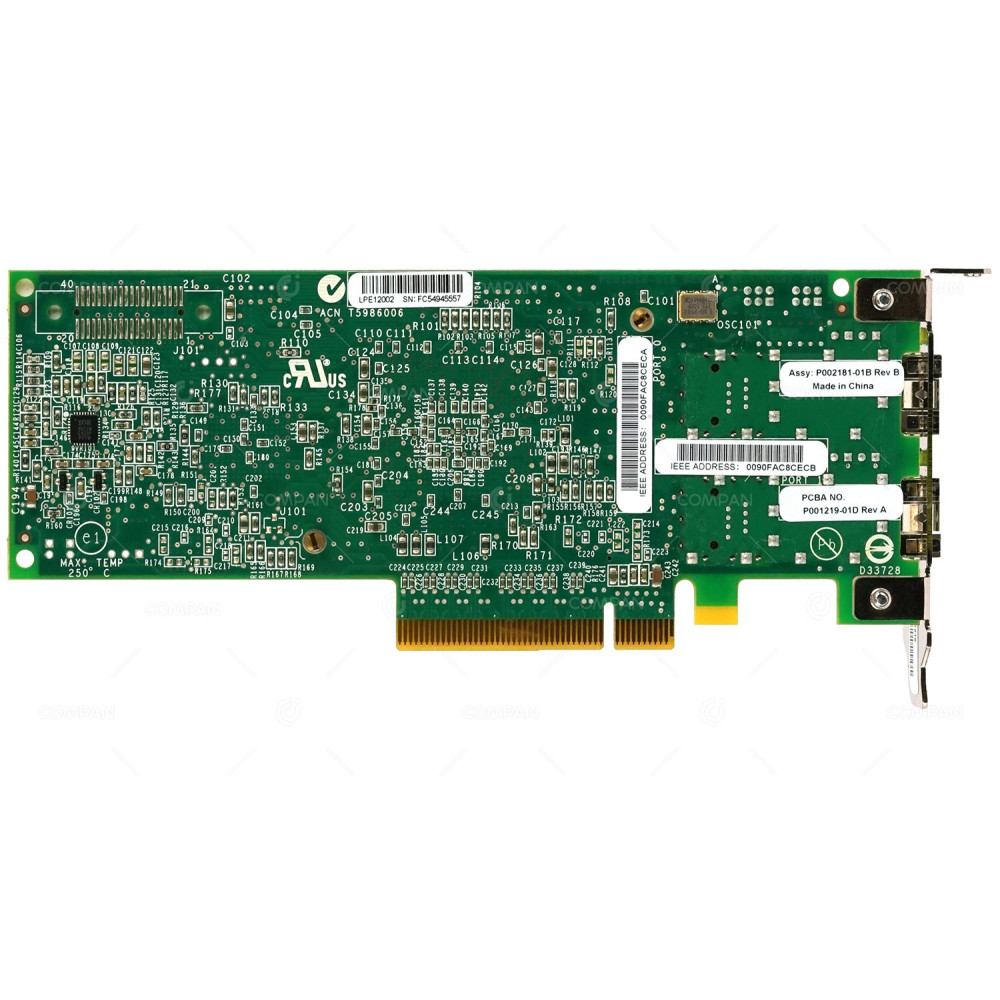 577D LP IBM EMULEX LPE12002 DUAL PORT 8GB FC ADAPTER PCI-E PSERIES POWER7 LOW PROFILE