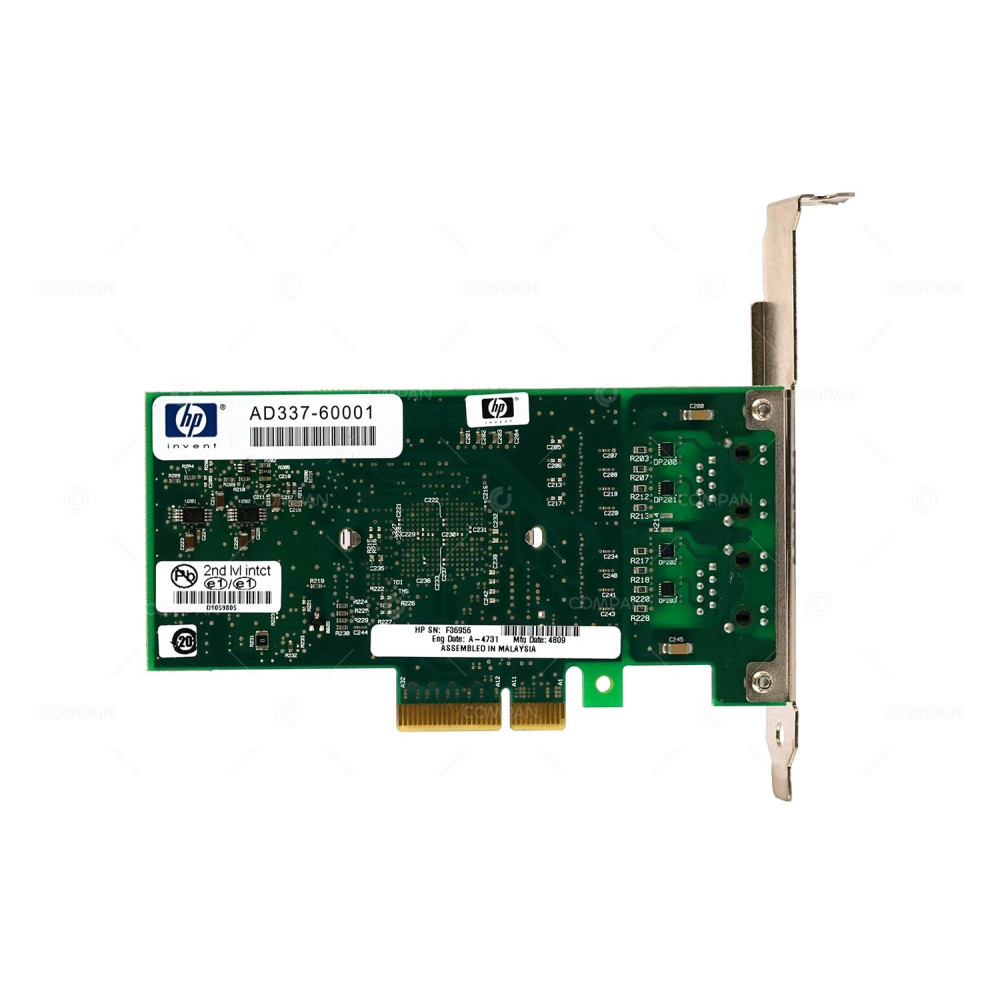 AD337-60001 HP  INTEL PRO 10/100/1000 DUAL PORT 1000BASE-T PCIE X4 1GB ETHERNET NETWORK ADAPTER