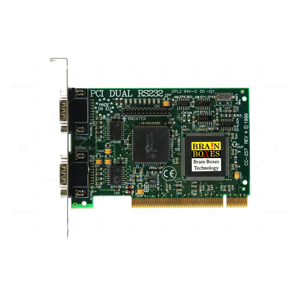 CC-257 BRAINBOXES RS232 DB9 PCI DUAL PORT ADAPTER