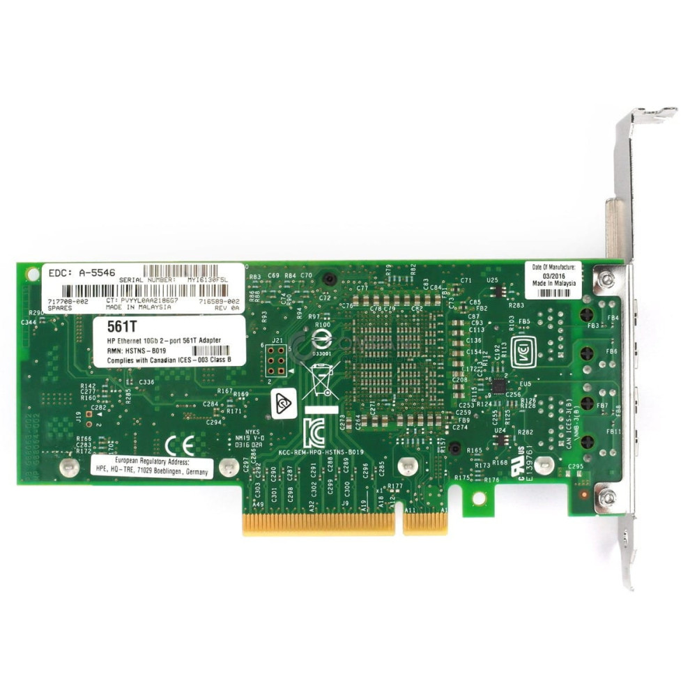 716591-B21 HP 10GB 2-PORT 561T NETWORK PCIE ADAPTER FOR DL580 G8