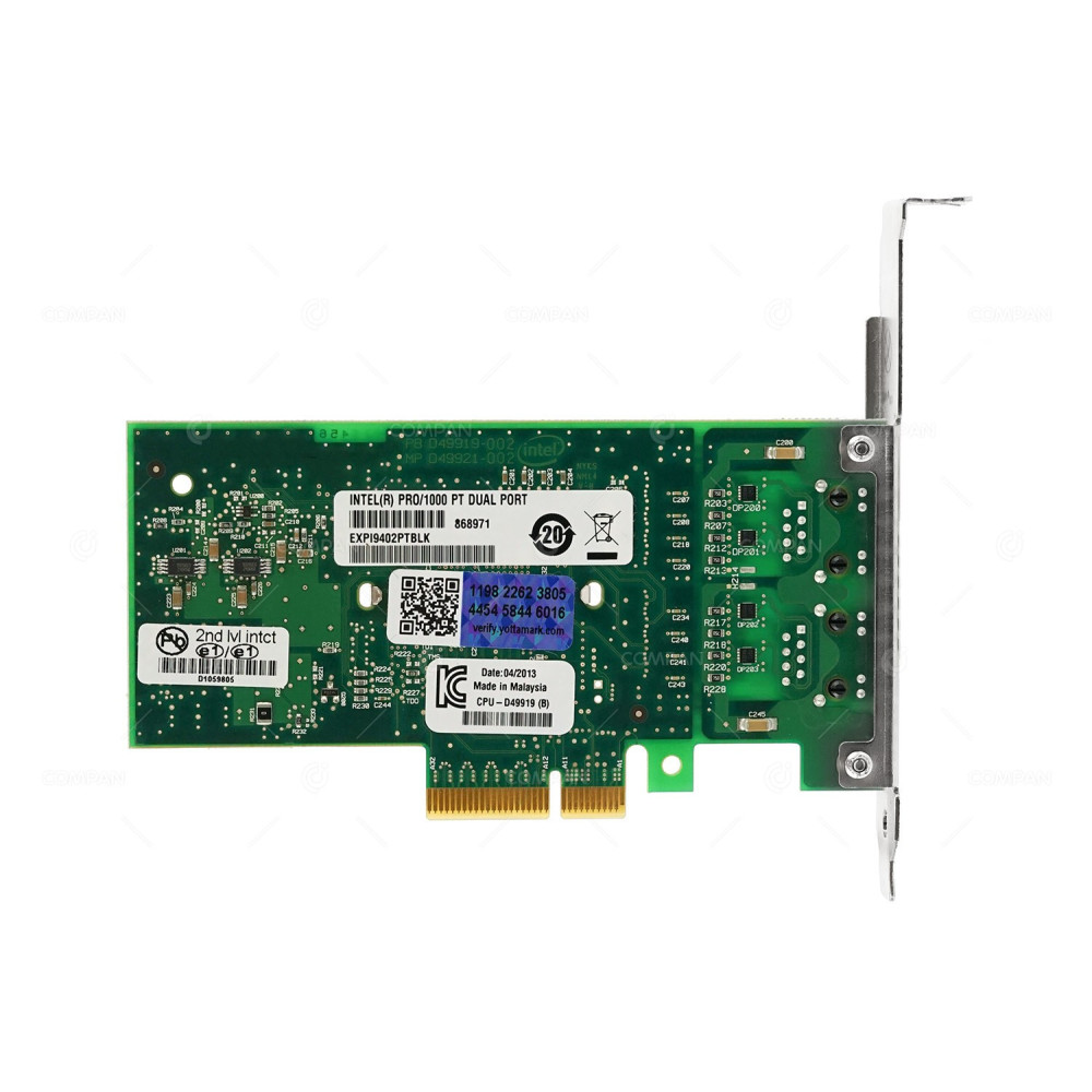 D50868-009 INTEL PRO/1000 PT GIGABIT DUAL PORT PCI-E SERVER ADAPTER
