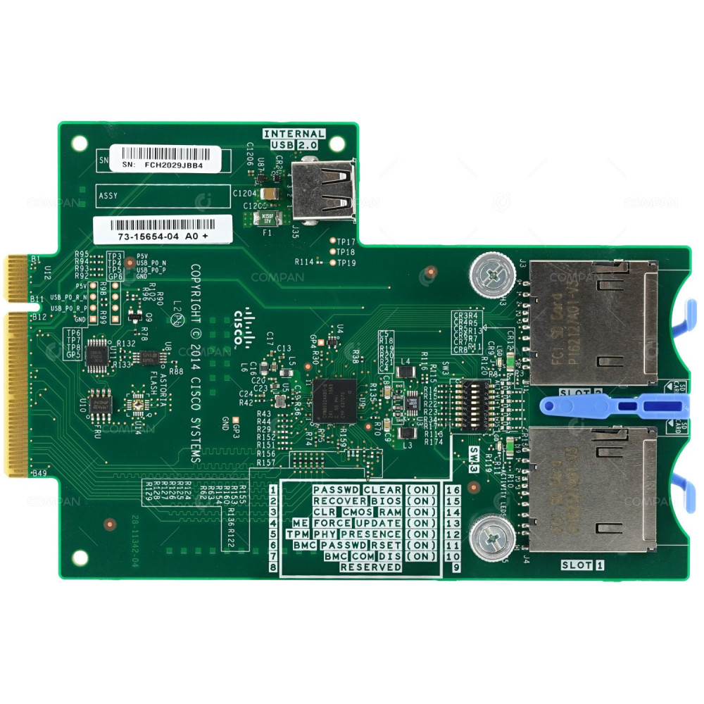 73-15654-04 CISCO USB 2.0 2X FCI SD CARD MEMORY CARD CONNECTOR FOR UCS C460 M4