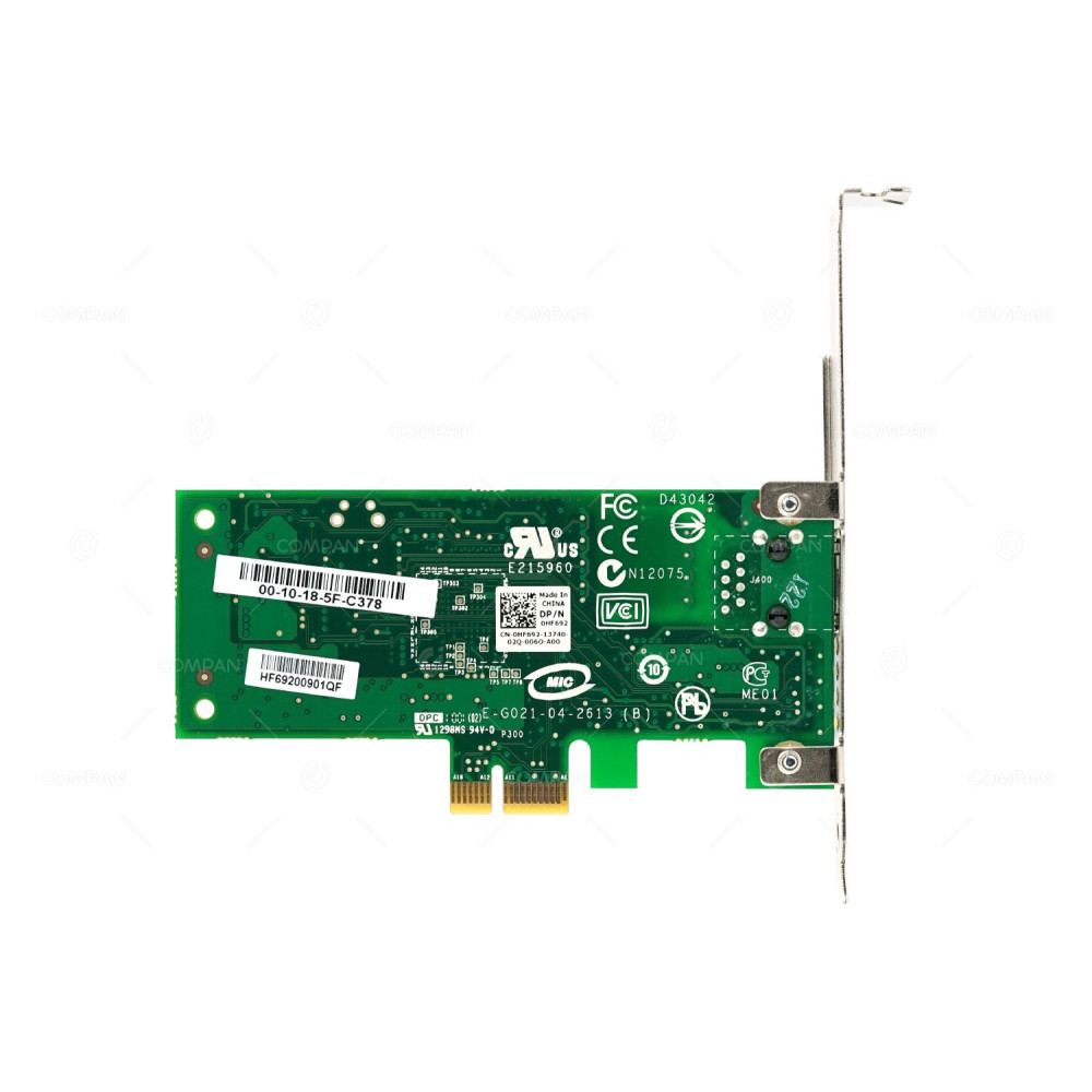 HF692 DELL BROADCOM 5271 SINGLE PORT GIGABIT PCI-E RJ45 NIC ETHERNET NETWORK INTERFACE CARD 0HF692, 00-10-18-5F-C378