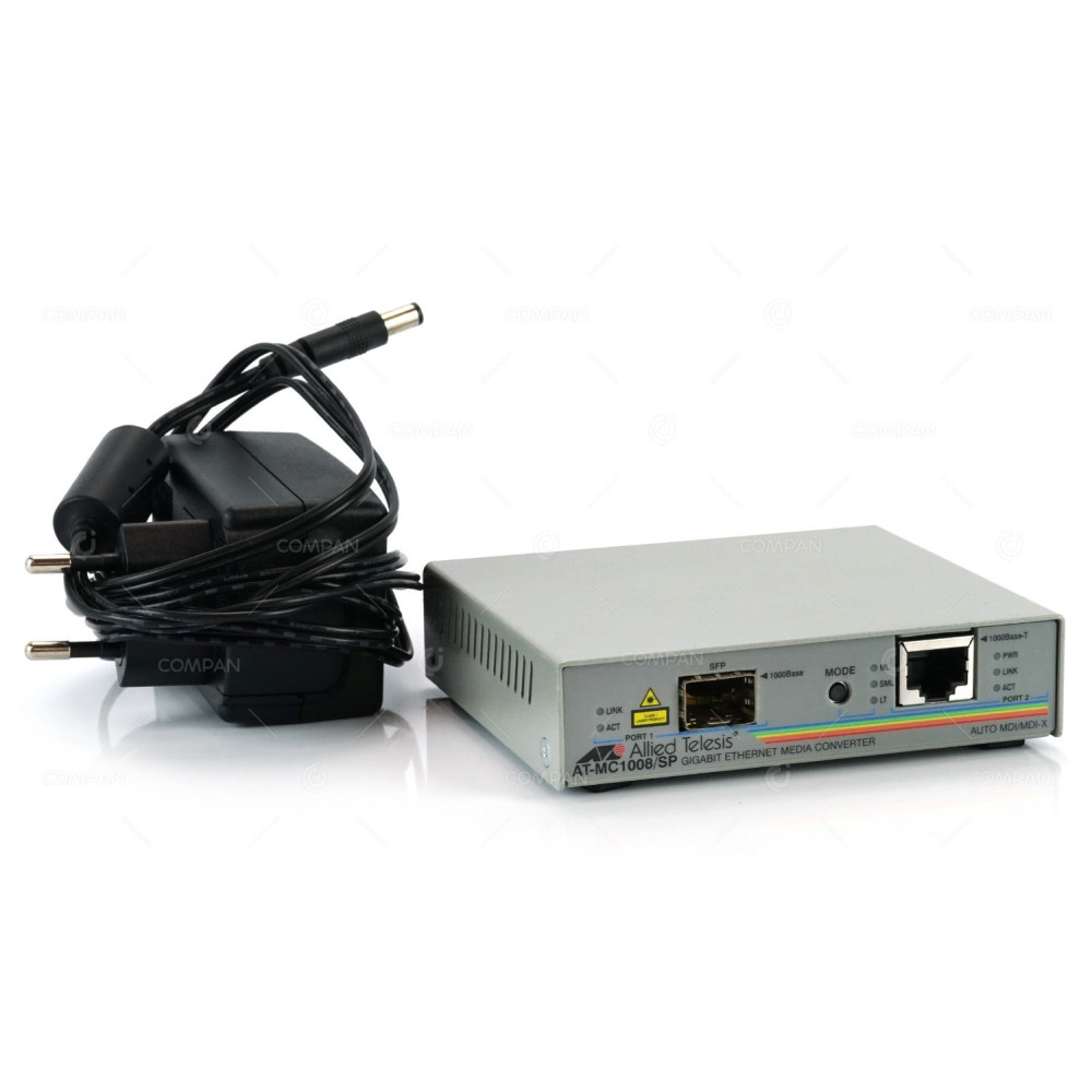 AT-MC1008-SP ALLIED TELESIS AT-MC1008/SP GIGABIT SFP 1000BASE, 1000BASE-T, AUTO MDI/MDI-X ETHERNET MEDIA CONVERTER WITH POWER SUPPLY AT-MC1008/SP