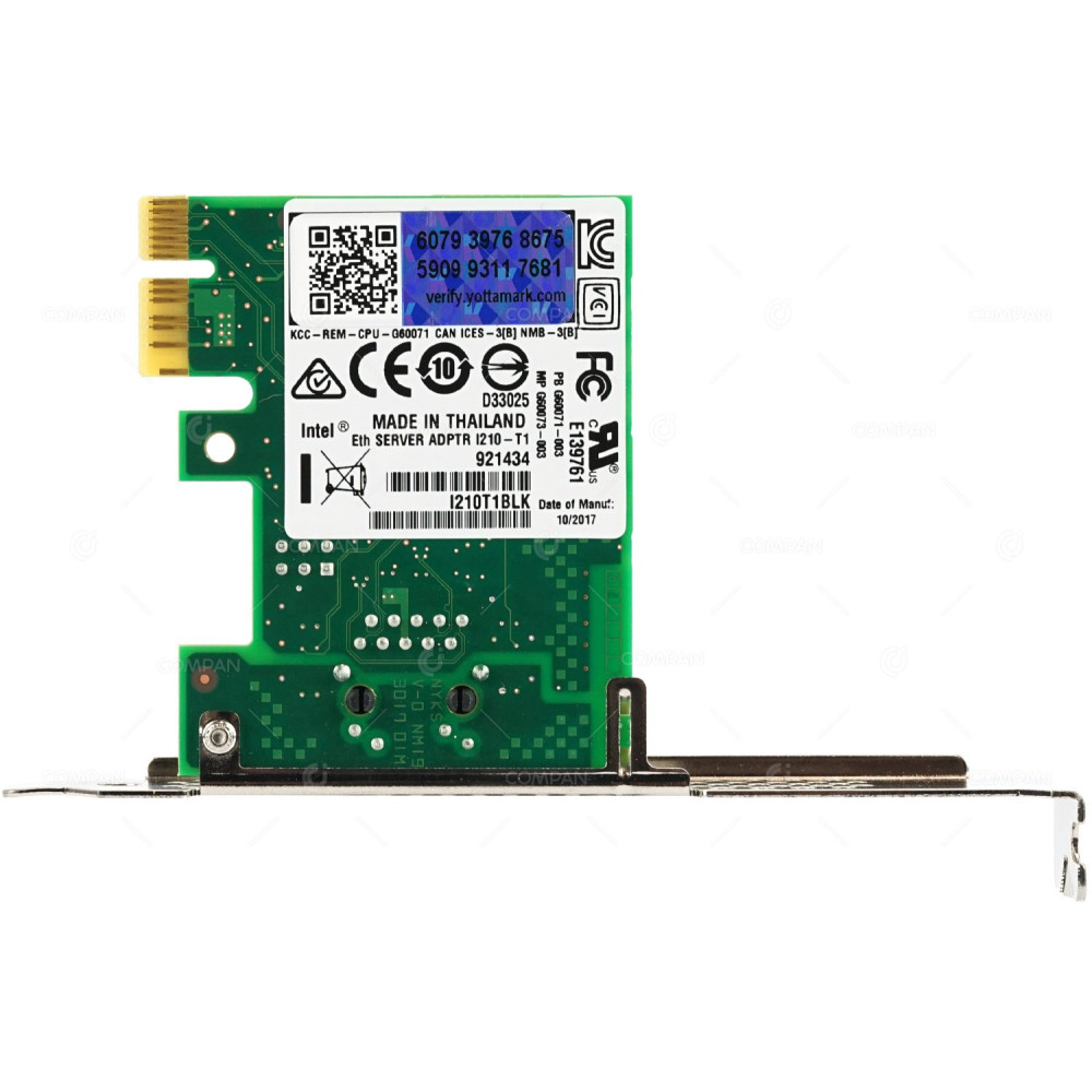 I210-T1 INTEL SINGLE PORT GIGABIT ETHERNET ADAPTER PCIE G60071-003, G60073-003