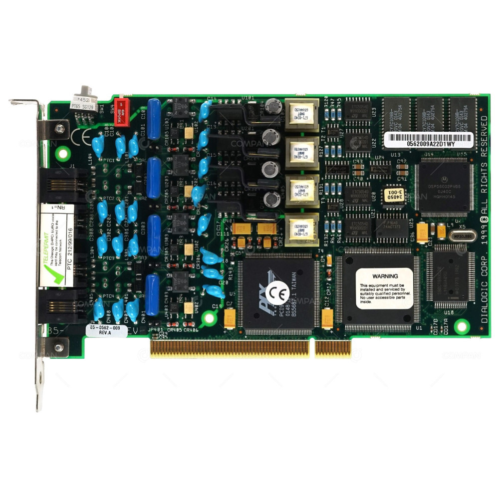 85-0562-009 DIALOGIC D/4PCI-EURO QUAD PORT PCI VOICE CARD FOR TELECOM NETWORK 96-0446-008