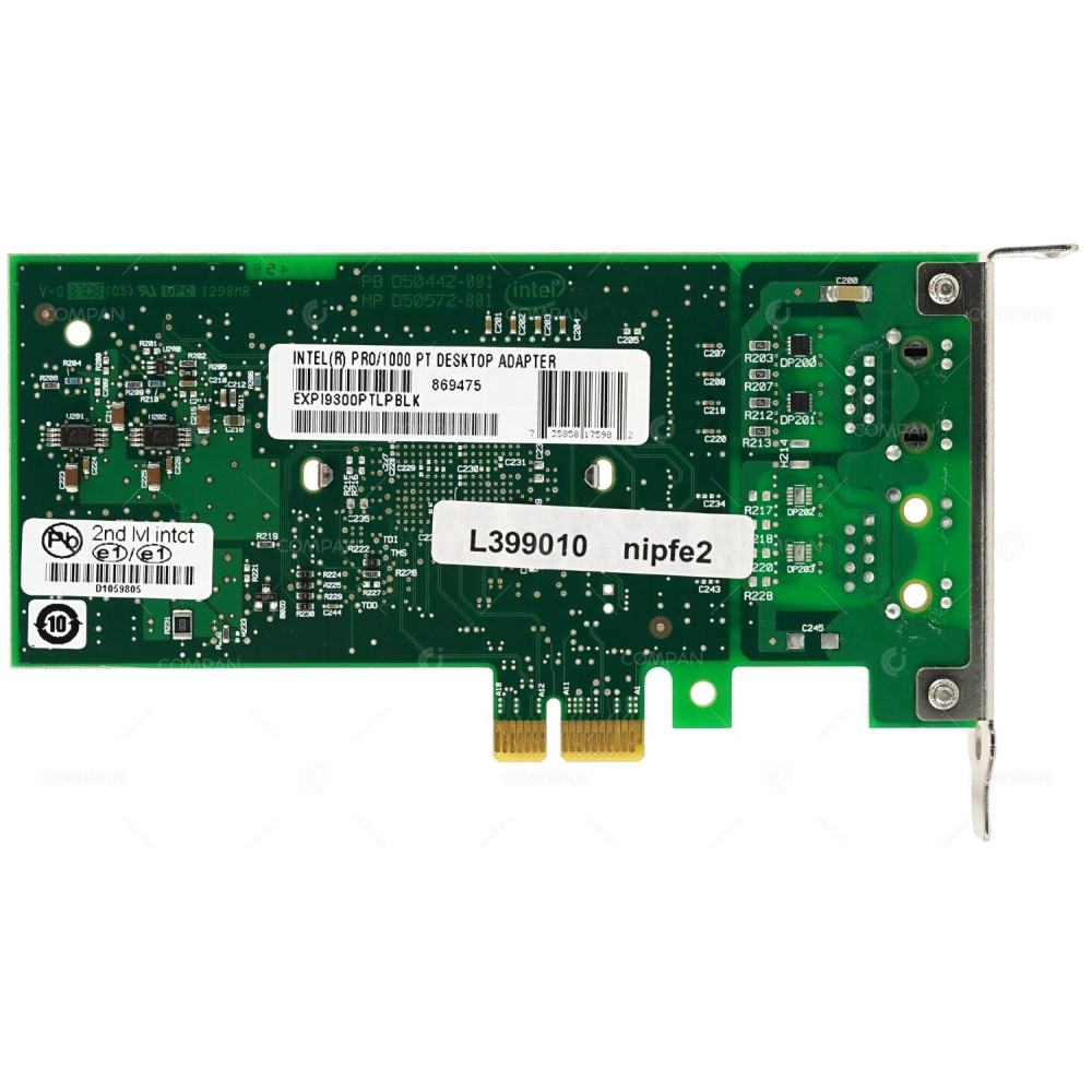 D50855-003 LP INTEL PRO/1000 PT DESKTOP SINGLE PORT GIGABIT PCI-E SERVER NETWORK ADAPTER LOW PROFILE -