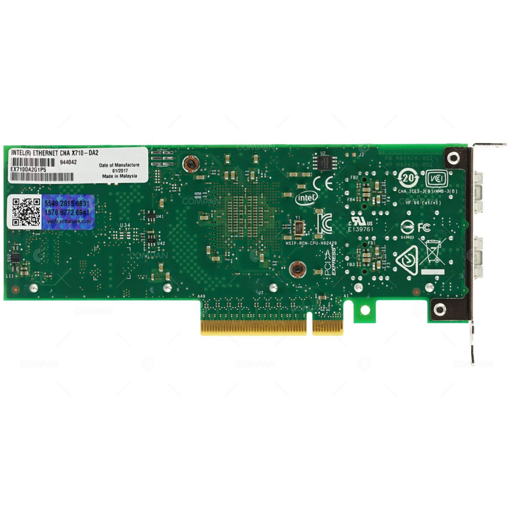 EX710DA2G1P5 LP INTEL X710-DA2 DUAL PORT 10GB SFP+ PCI-E 3.0 NETWORK CARD LOW PROFILE X710-DA2, H79805-005